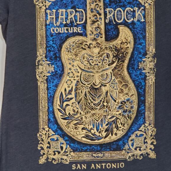 Hard Rock Couture San Antonio Guitar Owl Graphic Medium - Picture 3 of 8